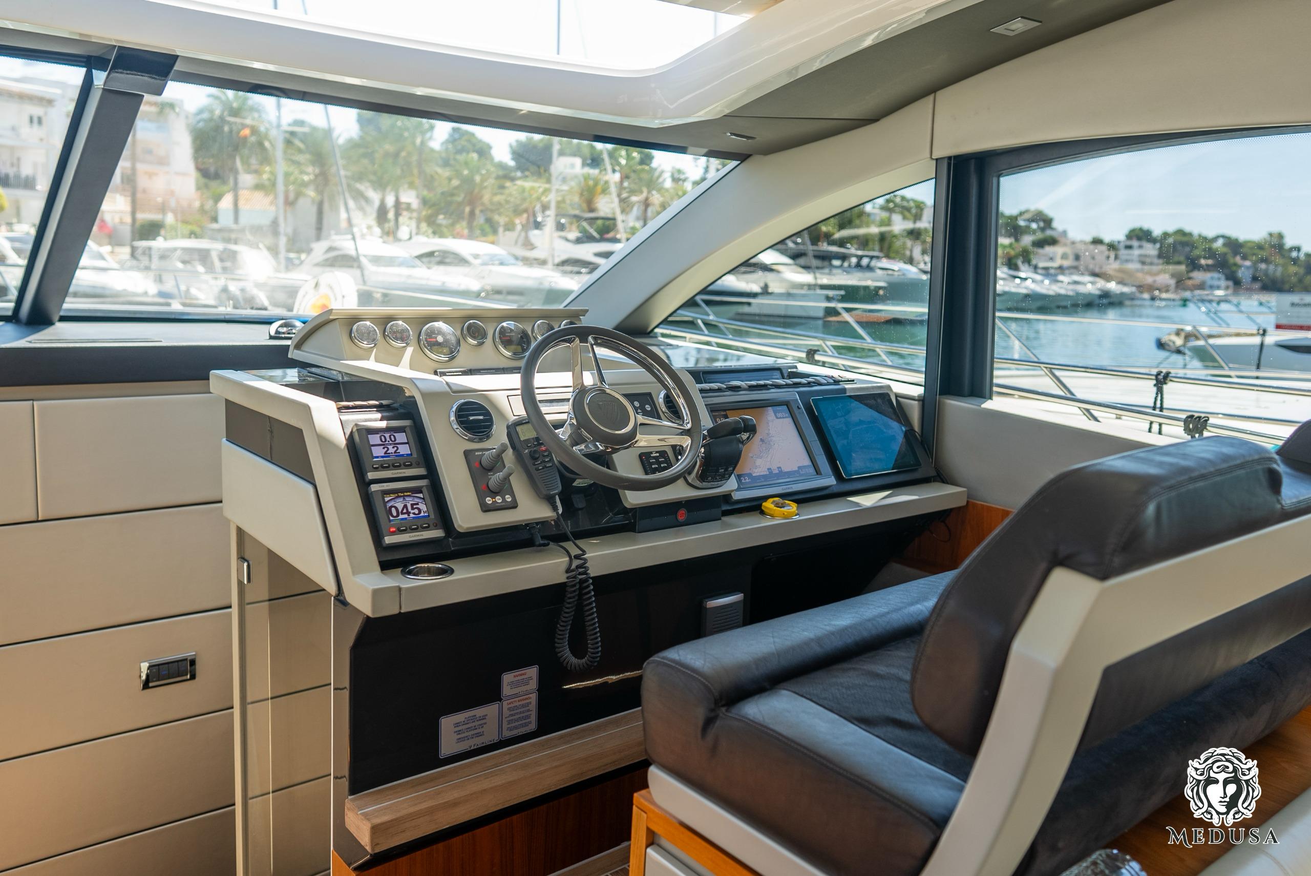 Fairline Targa MEDUSA helm station.